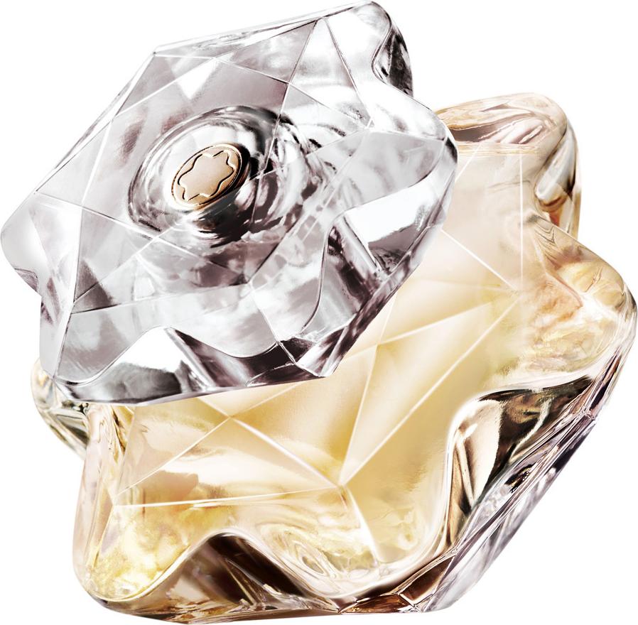Flacon perfum Montblanc Lady Emblem woda perfumowana 75ml w eleganckiej butelce z logo marki na białym tle