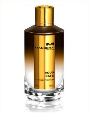 Flacon wody perfumowanej Montale Aoud Cafe 100ml unisex z orientalnym oud i kawą na białym tle z eleganckim opakowaniem marki Montale