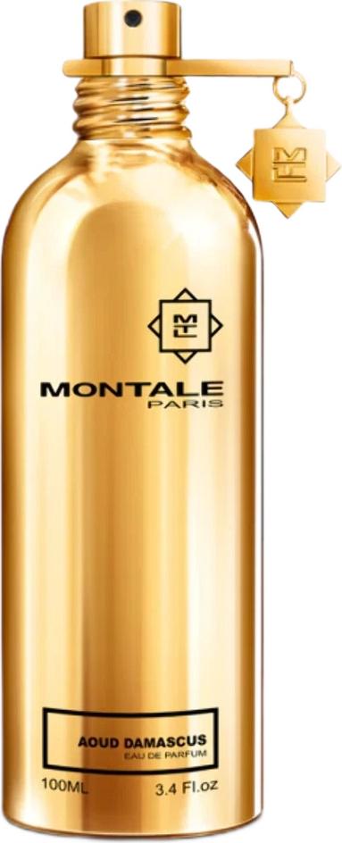Flacon perfum Montale Aoud Damascus Eau De Parfum 100ml dla kobiet z eleganckim opakowaniem marki Montale na białym tle
