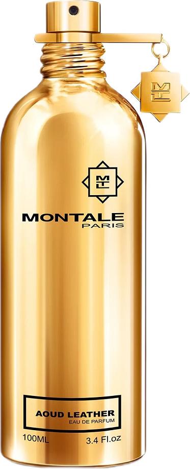 Flacon perfum Montale Aoud Leather 100ml woda perfumowana unisex z orientalnym zapachem oud i skóry na białym tle z opakowaniem