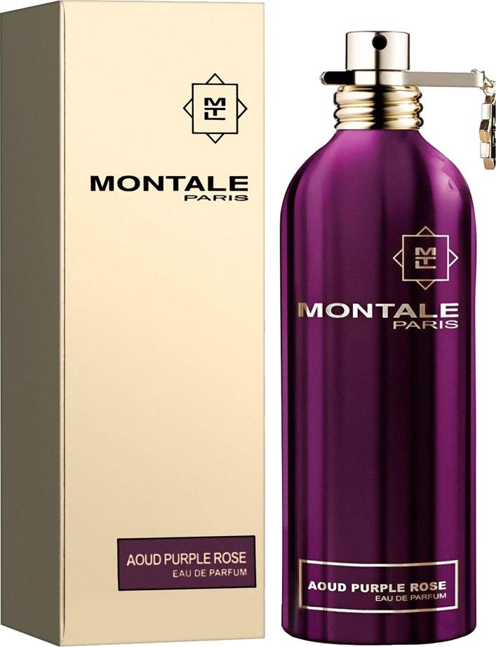 Flacon perfum Montale Aoud Purple Rose 100ml unisex na białym tle - luksusowa woda perfumowana z aoud i różą w eleganckim opakowaniu