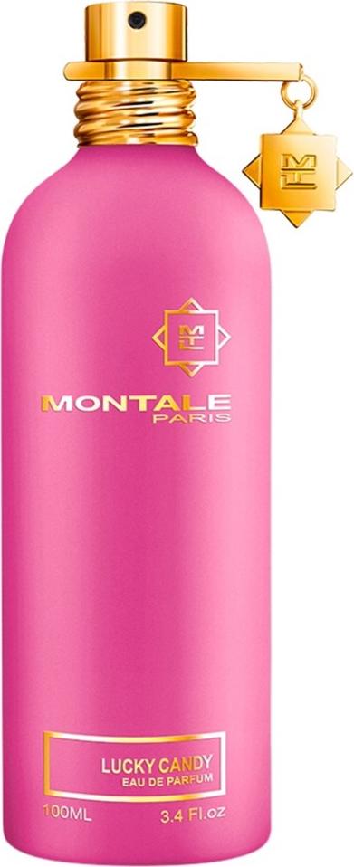 Flacon Montale Lucky Candy woda perfumowana unisex 100ml w eleganckiej butelce z logo marki na białym tle - słodki gourmand zapach