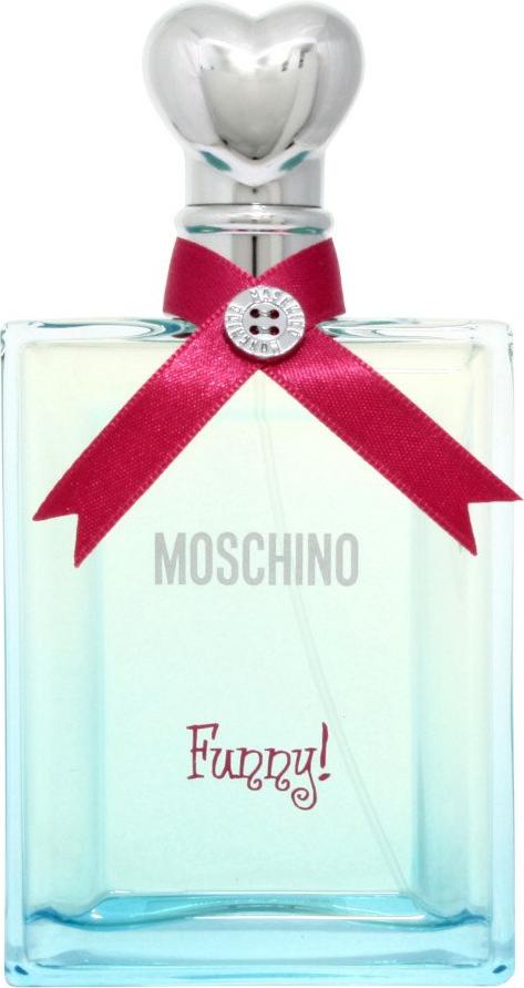 Flacon perfum Moschino Funny woda toaletowa 50ml dla kobiet w romantycznym opakowaniu z sercem i kokardą na białym tle