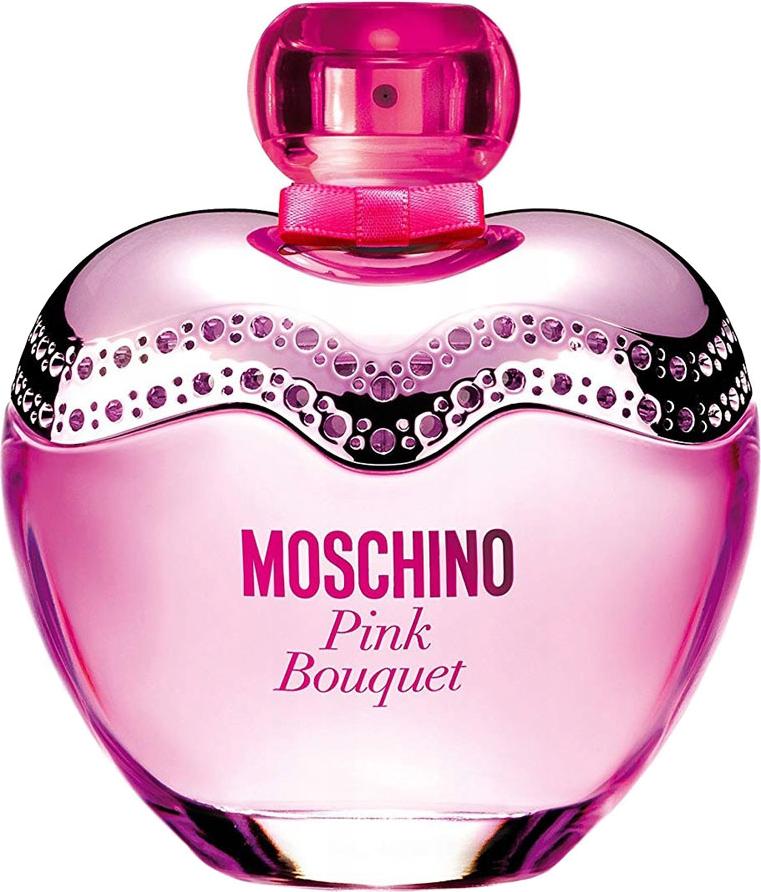 Moschino Pink Bouquet woda toaletowa 50ml w różowym flakonie - owocowo-kwiatowe perfumy dla kobiet z nutami ananasa i bergamotki