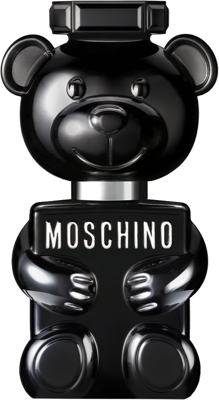 Flacon wody perfumowanej Moschino Toy Boy 30ml na białym tle - eleganckie opakowanie męskich perfum z logo marki Moschino