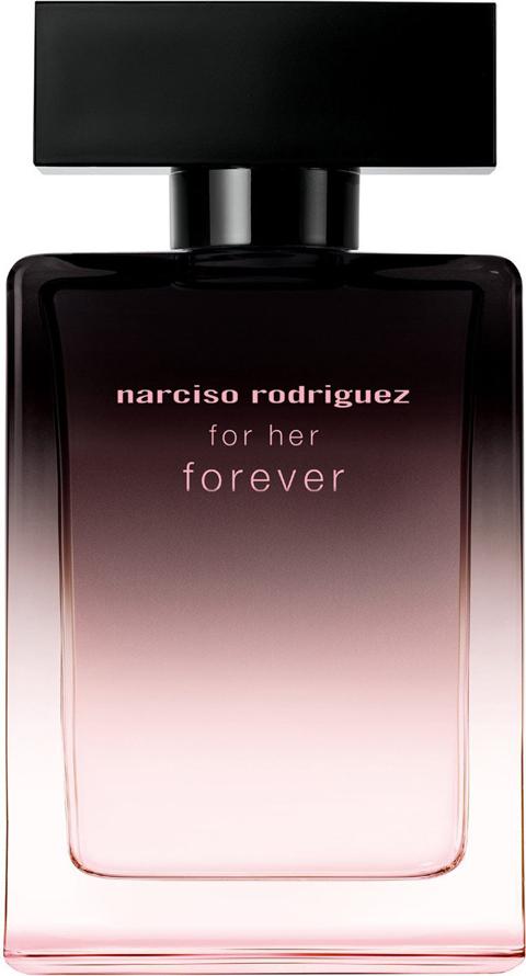Flacon wody perfumowanej Narciso Rodriguez For Her Forever 50ml w eleganckim opakowaniu na białym tle - kultowe perfumy damskie marki