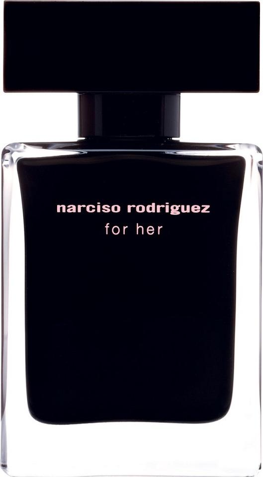 Flakon wody toaletowej NARCISO RODRIGUEZ for her - kwiatowo-piżmowa kompozycja z piżmem i kwiatami pomarańczy w eleganckim opakowaniu