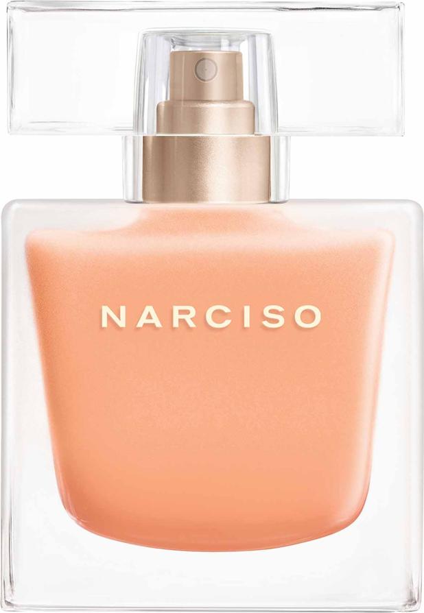Flacon wody toaletowej Narciso Rodriguez Narciso Eau Neroli Ambree 30ml dla kobiet na białym tle z eleganckim opakowaniem marki