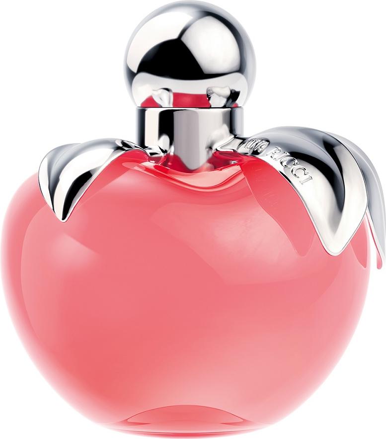 Nina Ricci Nina woda toaletowa 50ml w kultowym flakonie w kształcie czerwonego jabłka na białym tle - perfumy damskie kwiatowo-owocowe