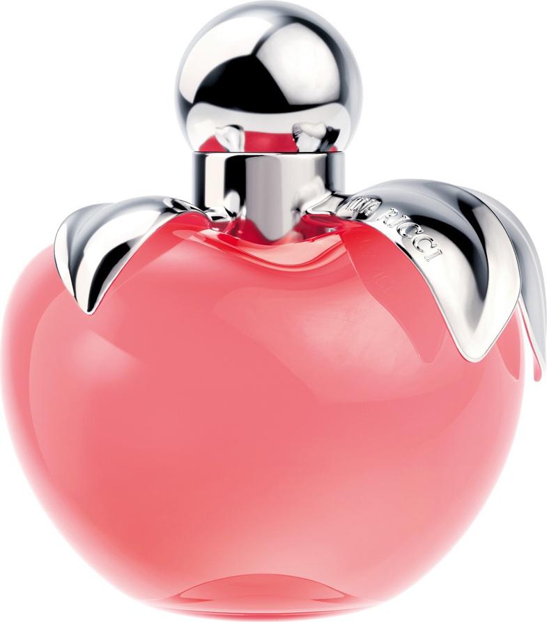 Nina Ricci Nina woda toaletowa 80ml w charakterystycznym flakonie w kształcie czerwonego jabłka z eleganckim atomizerem i logo marki
