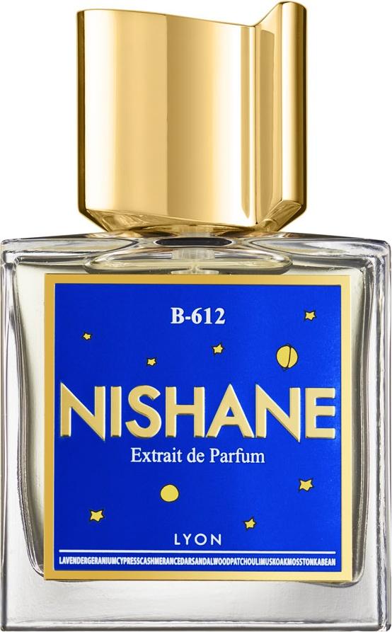 Flacon perfum NISHANE B-612 50ml na białym tle - ekskluzywny unisex zapach inspirowany Małym Księciem z nutami lawendy i paczuli