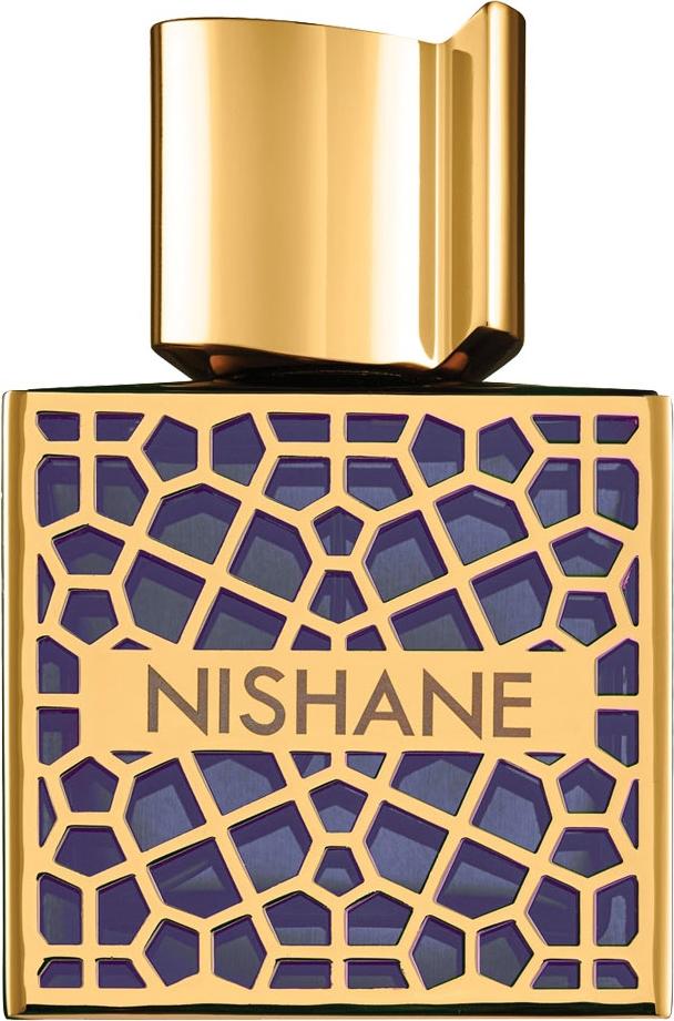 Flacon perfum NISHANE MANA 50ml - luksusowe oudowo-skórzane perfumy niszowe w eleganckim opakowaniu marki NISHANE na białym tle