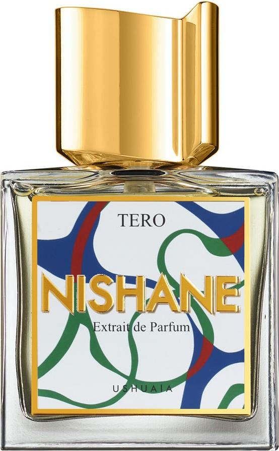 Flacon perfum NISHANE TERO 50ml na białym tle - luksusowe unisex perfumy z ziemistymi nutami drewna i mchu od tureckiej marki NISHANE