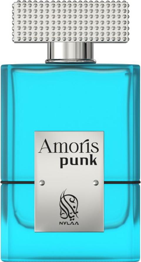 Flacon wody perfumowanej Nylaa Amoris Punk 100ml dla mężczyzn z eleganckim opakowaniem marki Nylaa na białym tle