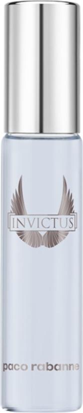 Flacon wody toaletowej Rabanne Invictus 15ml w podróżnym opakowaniu - męskie perfumy z nutami grejpfruta i palisandru na białym tle