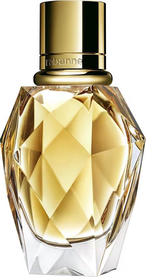 Flakon perfum RABANNE Million Gold For Her Eau de Parfum dla kobiet z charakterystycznym złotym detalem XL link na eleganckim opakowaniu