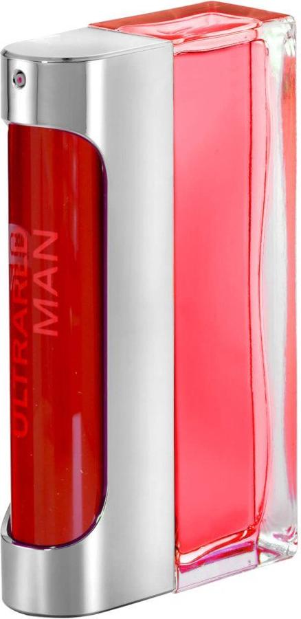 Flacon wody toaletowej Paco Rabanne Ultrared Man 100ml z czerwonym akcentem na białym tle, eleganckie opakowanie perfum męskich