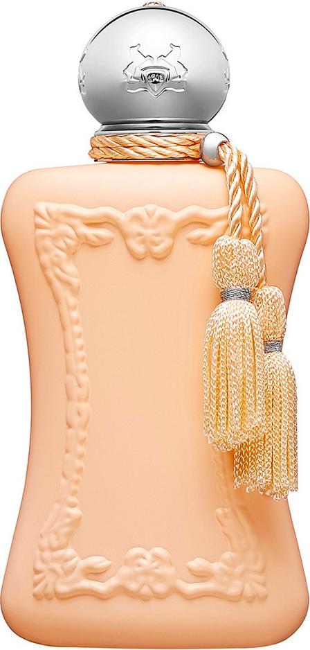 Flacon perfum Parfums de Marly Cassili woda perfumowana 75ml dla kobiet na białym tle z eleganckim opakowaniem marki Parfums de Marly