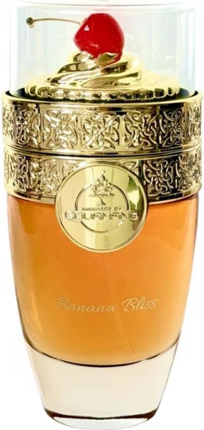 Paris Corner Banana Bliss woda perfumowana 100ml w złotym flakonie z ozdobną wiśnią - tropikalne perfumy unisex z nutami banana i kokosa