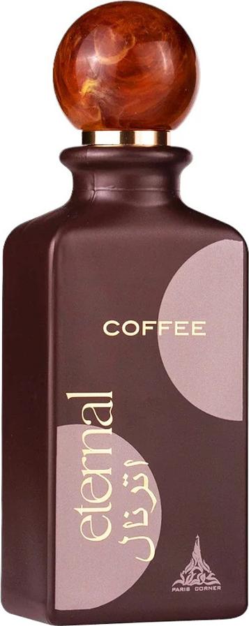 Flakon Paris Corner Eternal Coffee woda perfumowana 85ml w eleganckim odcieniu espresso na białym tle, perfumy unisex gourmand z kawą