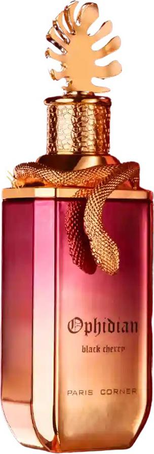 Flacon Paris Corner Ophidian Black Cherry woda perfumowana 100ml unisex o drzewno-gourmandowym zapachu na białym tle z eleganckim opakowaniem