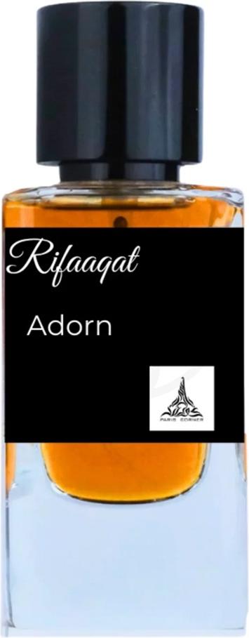 Flacon perfum Paris Corner Rifaaqat Adorn woda perfumowana 85ml na białym tle z eleganckim opakowaniem marki Paris Corner