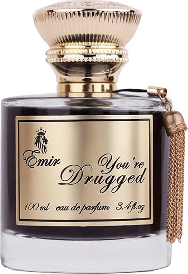 Flacon wody perfumowanej Emir You're Drugged 100ml - eleganckie opakowanie zmysłowych perfum unisex z aromatyczno-przyprawową kompozycją
