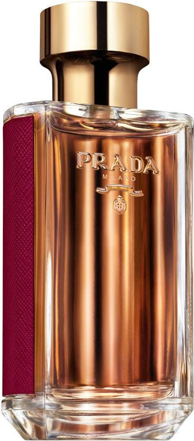 Prada La Femme Intense woda perfumowana 35ml w luksusowym burgundowym flakonie ze złotymi detalami na białym tle