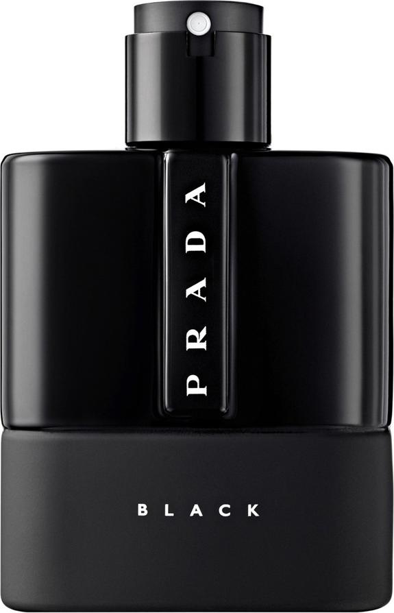 Flacon perfum Prada Luna Rossa Black woda perfumowana 50ml dla mężczyzn w eleganckiej butelce z logo marki Prada na białym tle