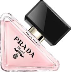 Flakon perfum PRADA Paradoxe Virtual Flower Eau de Parfum w charakterystycznym trójkątnym kształcie z eleganckim opakowaniem marki PRADA