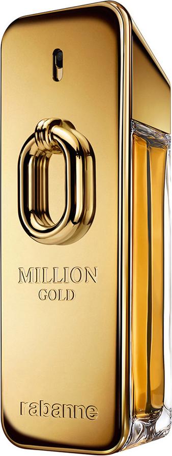 Flacon wody perfumowanej Rabanne Million Gold Intense dla mężczyzn w eleganckim opakowaniu z charakterystycznym złotym designem marki