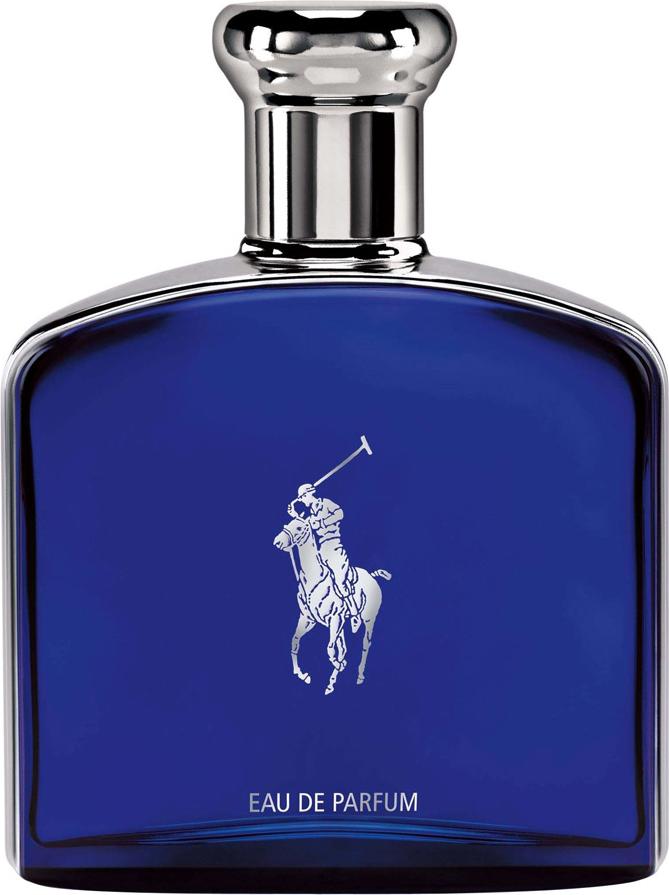 Flacon perfum Ralph Lauren Polo Blue Eau de Parfum 125ml dla mężczyzn w eleganckiej butelce z logo marki na białym tle