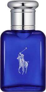 Flacon wody toaletowej Ralph Lauren Polo Blue 40ml dla mężczyzn w niebieskim opakowaniu z logo marki na białym tle