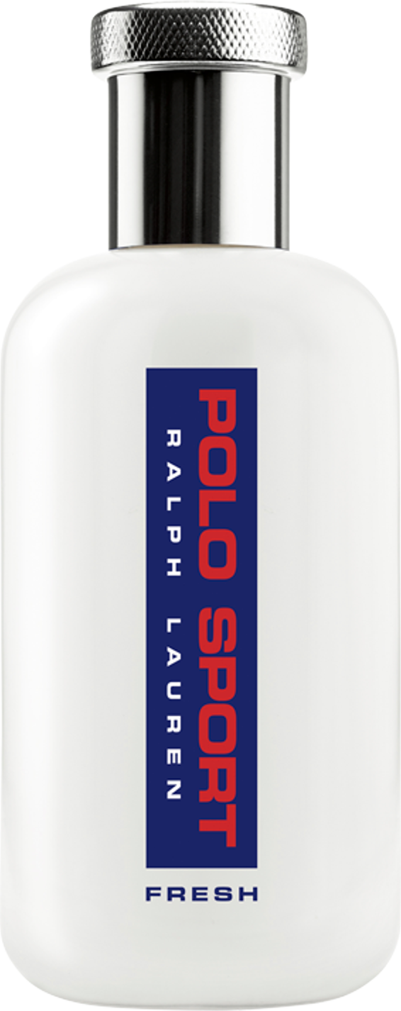 Flacon wody toaletowej Ralph Lauren Polo Sport Fresh 125ml na białym tle - świeży zapach aromatyczno-wodny dla mężczyzn marki Ralph Lauren