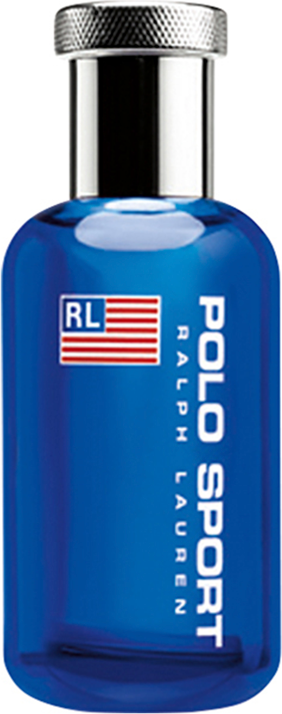 Flacon wody toaletowej Ralph Lauren Polo Sport 75ml dla mężczyzn w niebieskim opakowaniu z logo marki na białym tle