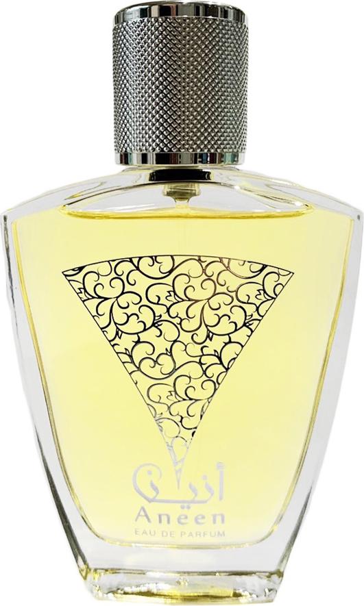 Rasasi Aneen woda perfumowana 100ml w eleganckiej butelce ze złocistym płynem, orientalne perfumy unisex o owocowo-kwiatowym zapachu