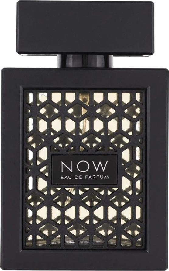 Rave Now woda perfumowana 100 ml w czarnym flakonie - elegancki zapach dla mężczyzn z nutami ananasa, róży i piżma na białym tle