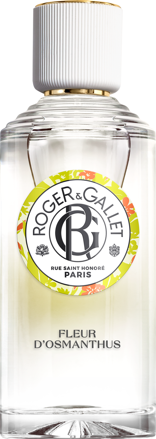 Flacon Roger & Gallet Fleur d'Osmanthus woda odświeżająca 100ml z eleganckim opakowaniem marki na białym tle do sklepu online