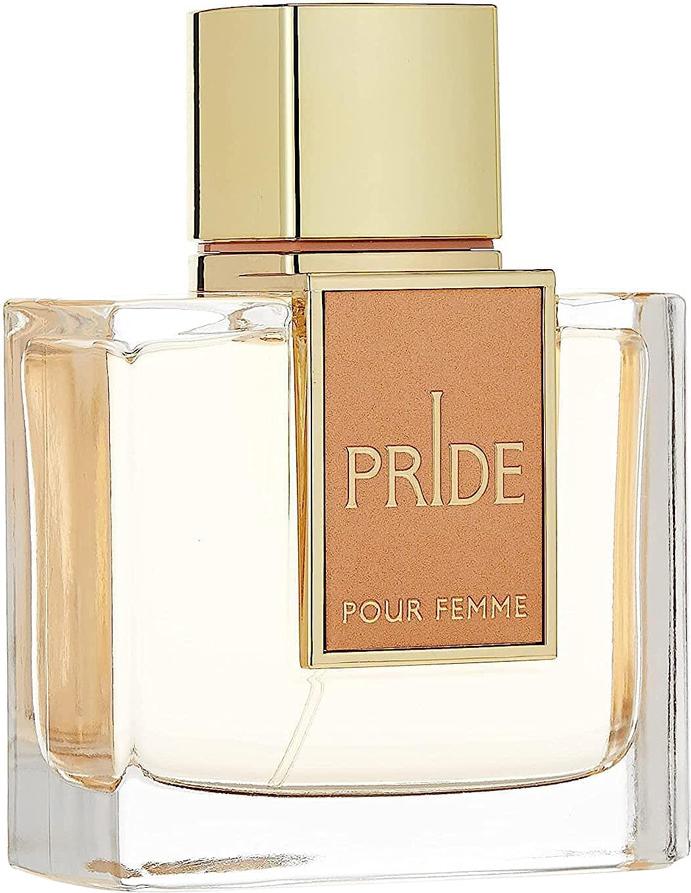 Flacon wody perfumowanej Rue Broca Pride Pour Femme 100ml na białym tle - eleganckie perfumy damskie o orientalno-kwiatowym zapachu