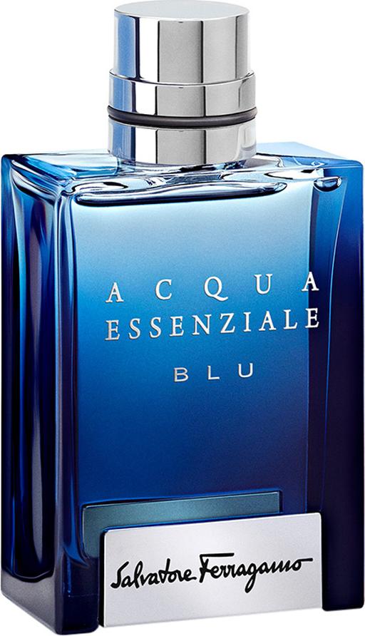 Flacon wody toaletowej Salvatore Ferragamo Acqua Essenziale Blu pour Homme EDT 50ml w eleganckim niebieskim opakowaniu marki Ferragamo