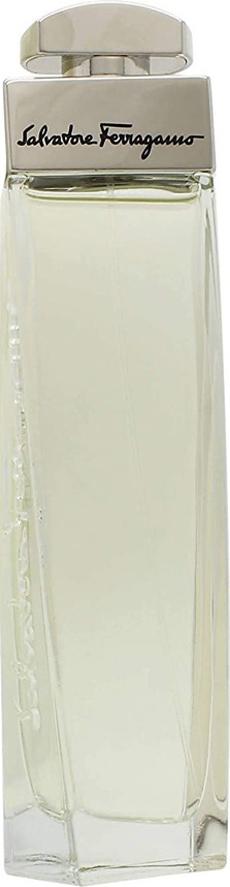 Salvatore Ferragamo pour Femme woda perfumowana 100ml - elegancki flacon luksusowych perfum dla kobiet na białym tle z logo marki Ferragamo