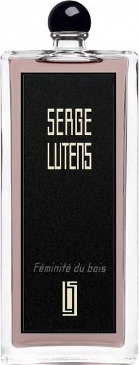 Flacon perfum Serge Lutens Féminité du Bois Collection Noire 100ml woda perfumowana unisex na białym tle z eleganckim opakowaniem marki