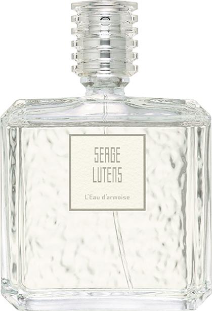 Flacon perfum Serge Lutens L'eau D'armoise woda perfumowana unisex 100ml o ziołowym charakterze z piołunem na białym tle