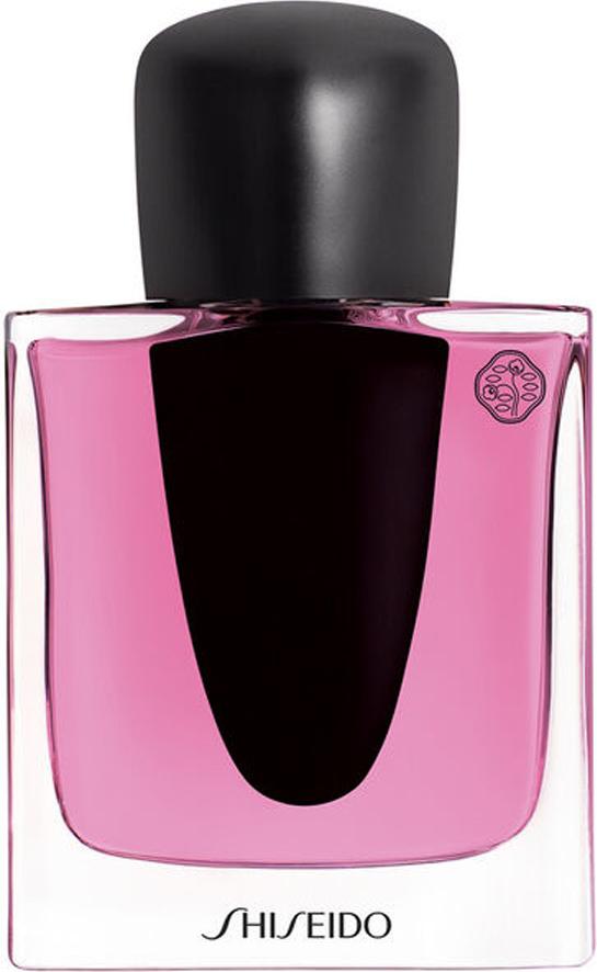 Flacon wody perfumowanej Shiseido Ginza Murasaki 50ml dla kobiet z eleganckim opakowaniem marki Shiseido na białym tle