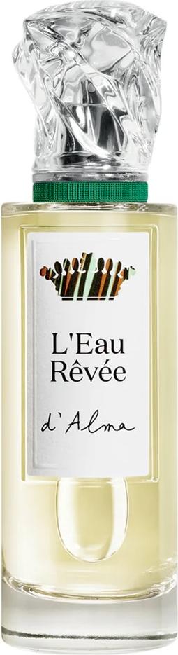 Flacon perfum SISLEY L'Eau Rêvée d'Alma - elegancka szklana butelka z francuskim zapachem dla kobiet na białym tle z logo marki