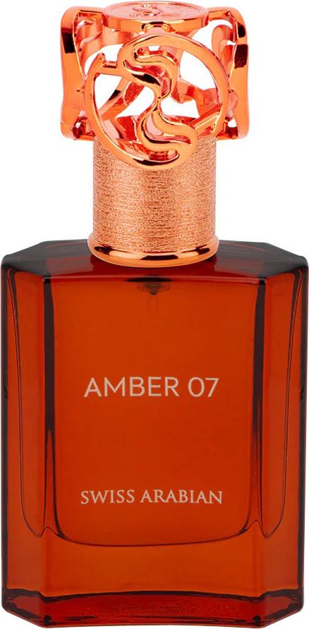 Flacon Swiss Arabian Amber 07 woda perfumowana 50ml na białym tle - eleganckie opakowanie orientalnych perfum unisex marki Swiss Arabian