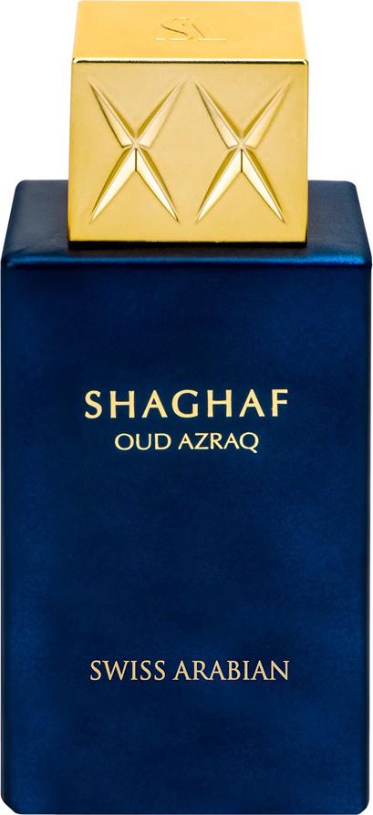 Flacon perfum Swiss Arabian Shaghaf Oud Azraq woda perfumowana 75ml orientalno-drzewna kompozycja unisex z oudiem i miodem w eleganckim opakowaniu