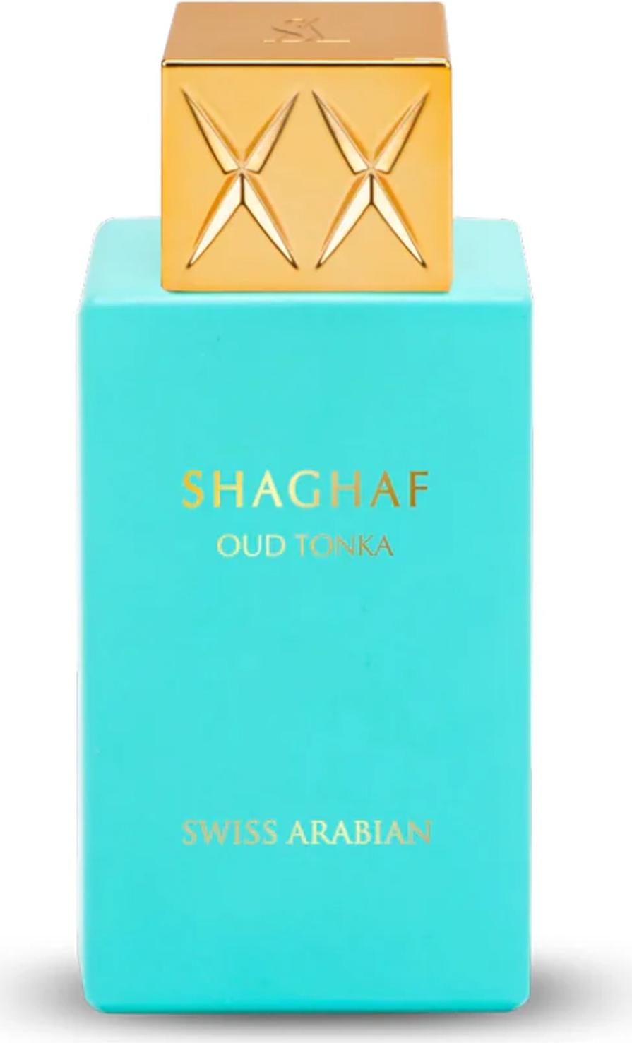 Flacon perfum Swiss Arabian Shaghaf Oud Tonka woda perfumowana 75ml w eleganckim opakowaniu - luksusowy zapach unisex z nutami orientalnymi