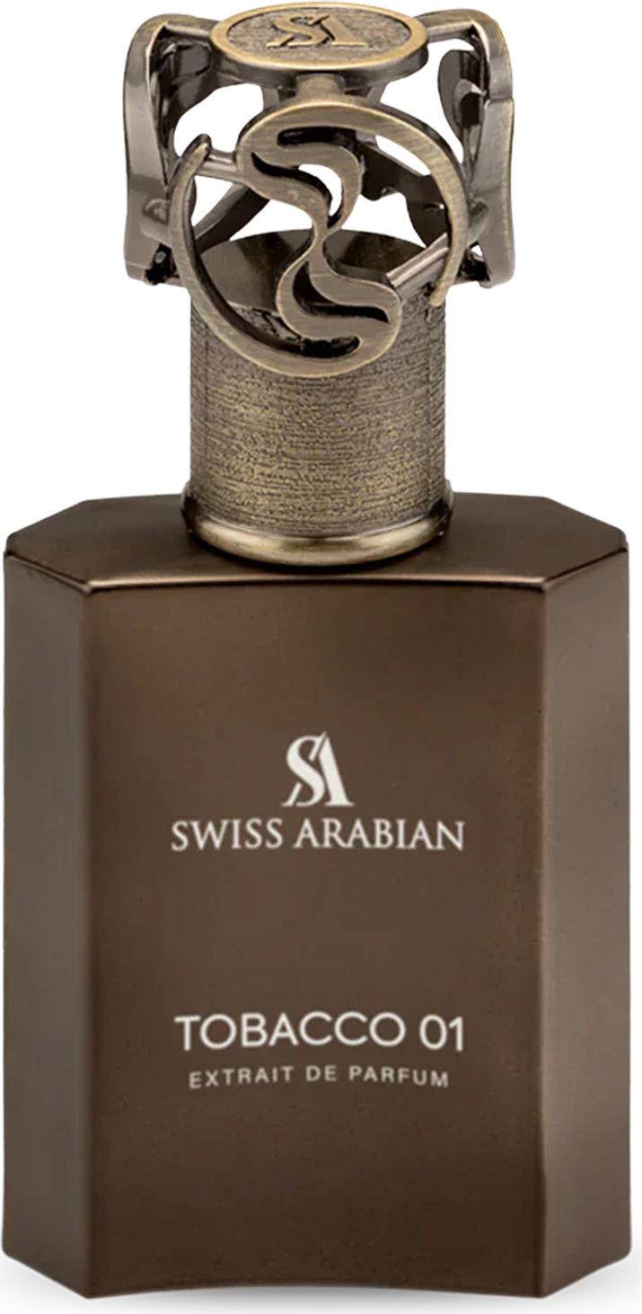 Flacon ekstraktu perfum Swiss Arabian Tobacco 01 50ml - eleganckie opakowanie orientalnych perfum unisex z nutami tytoniu i wanilii