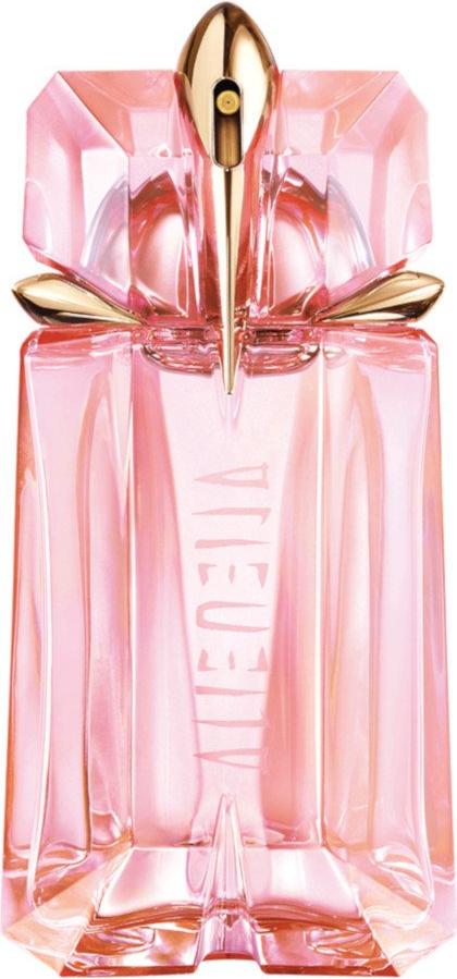 Flacon perfum Mugler Alien Flora Futura woda toaletowa 60 ml w eleganckim opakowaniu marki Mugler na białym tle